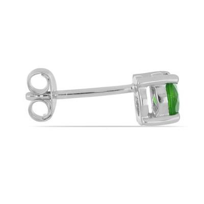 BUY STERLING SILVER CHROME DIOPSIDE SINGLE STONE EARRINGS